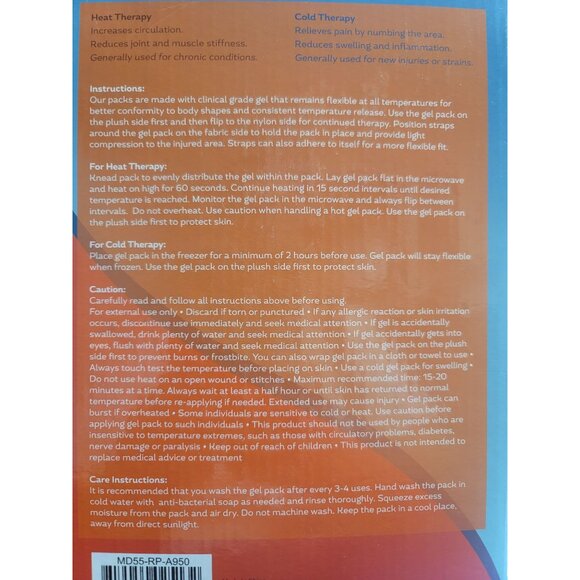 Med 55 Hot & Cold Gel Pack L With Adjustable Straps For Pain Relief - Picture 11 of 11